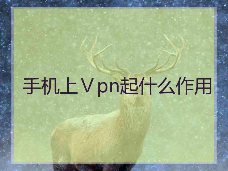 手机上Ⅴpn起什么作用