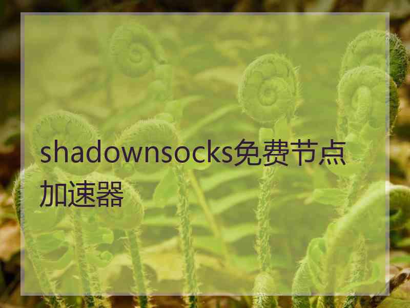 shadownsocks免费节点加速器