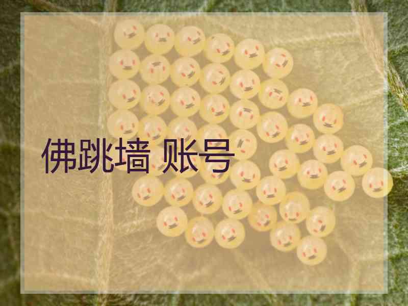佛跳墙 账号
