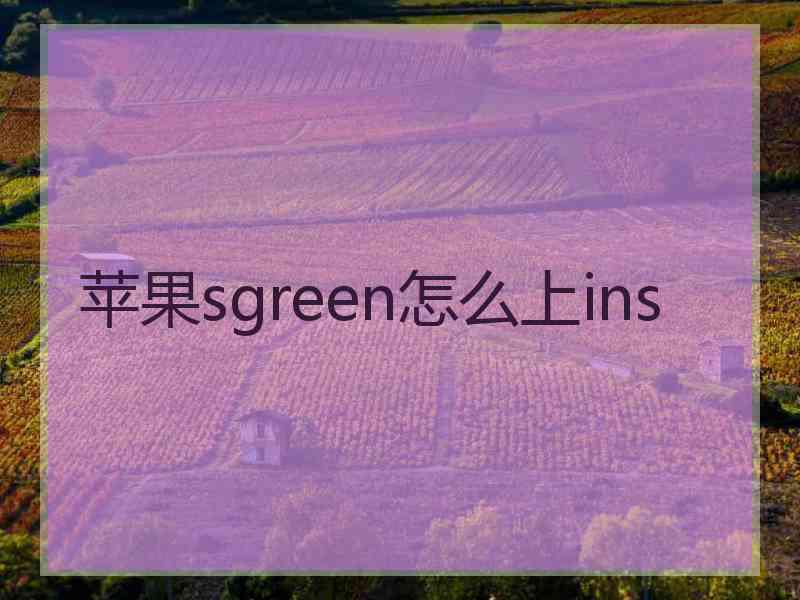 苹果sgreen怎么上ins