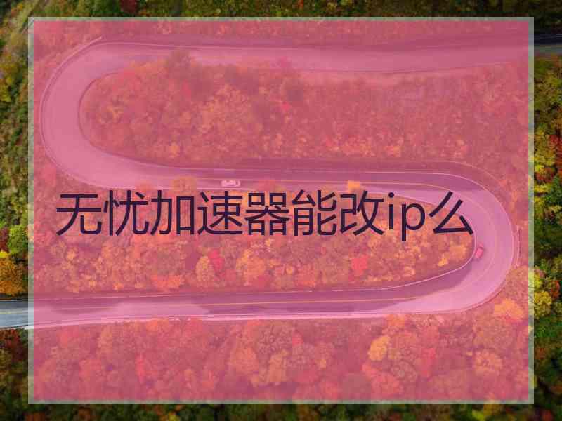 无忧加速器能改ip么