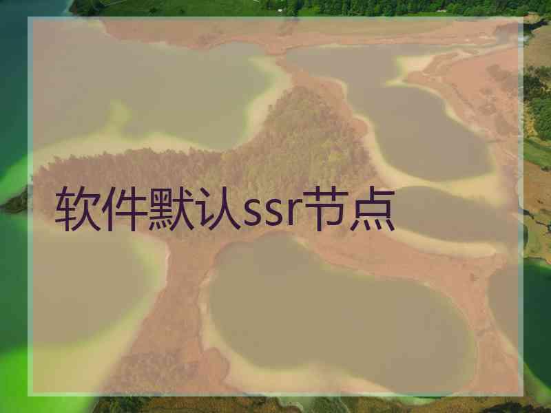 软件默认ssr节点