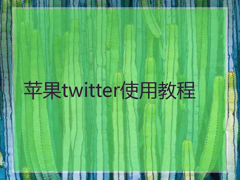 苹果twitter使用教程