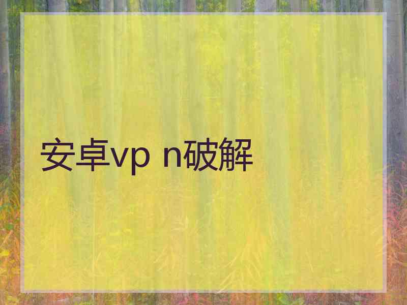 安卓vp n破解