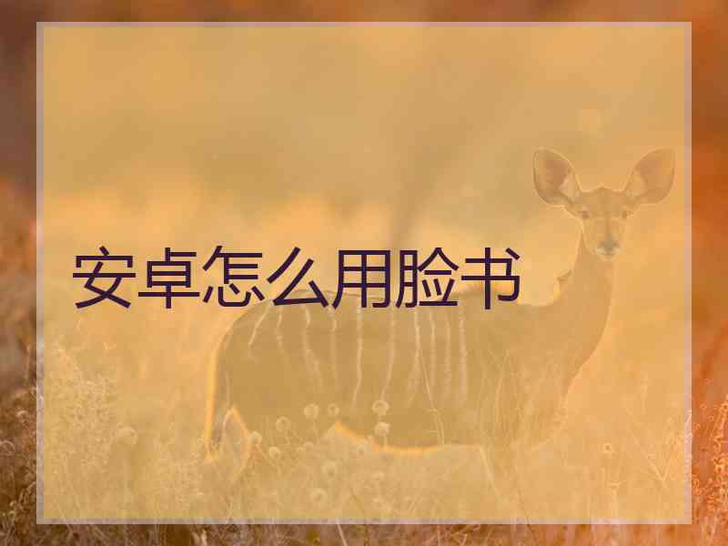 安卓怎么用脸书