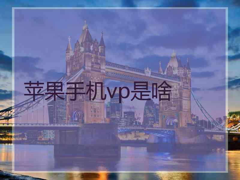 苹果手机vp是啥