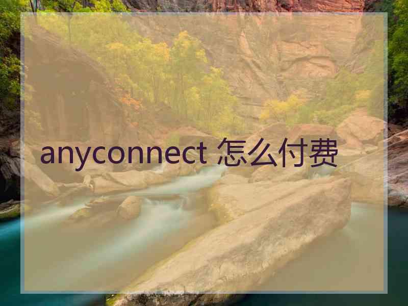 anyconnect 怎么付费