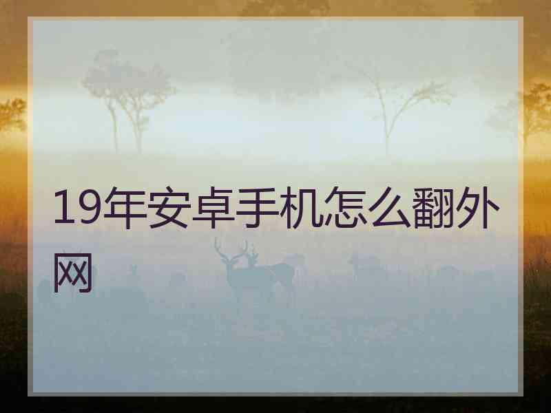 19年安卓手机怎么翻外网