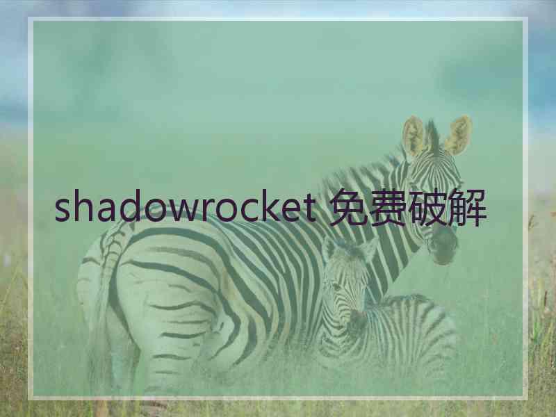 shadowrocket 免费破解