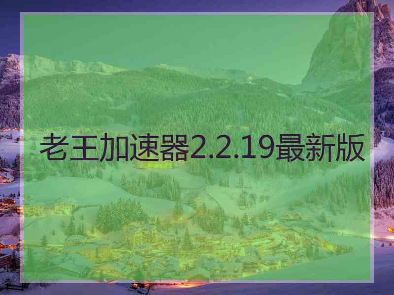 老王加速器2.2.19最新版