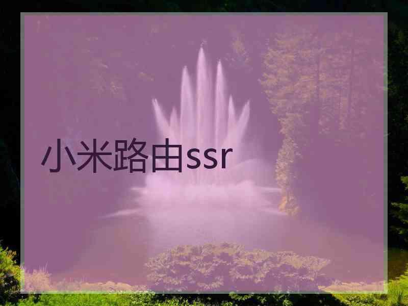 小米路由ssr