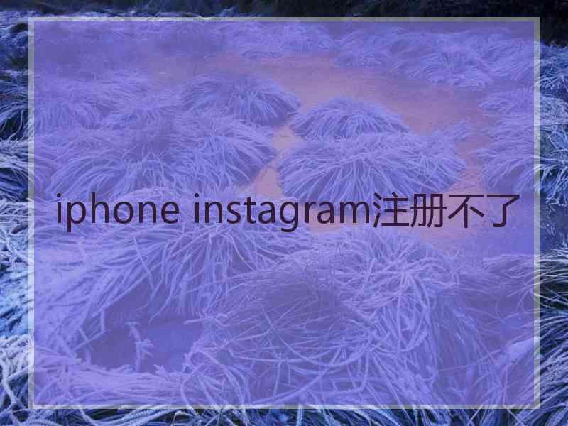 iphone instagram注册不了