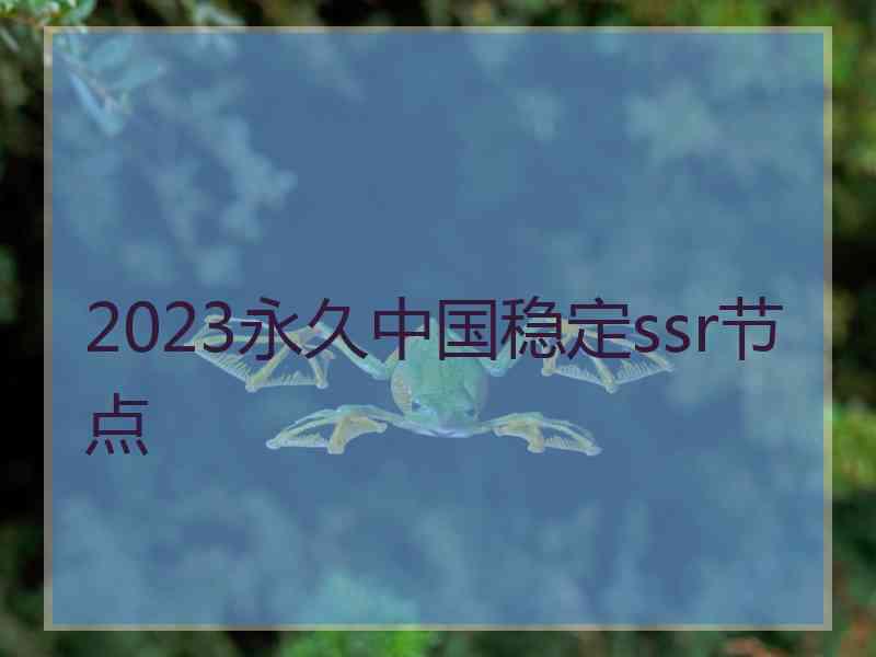 2023永久中国稳定ssr节点