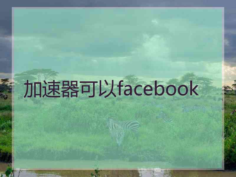 加速器可以facebook