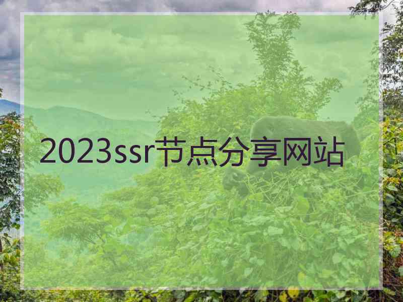 2023ssr节点分享网站