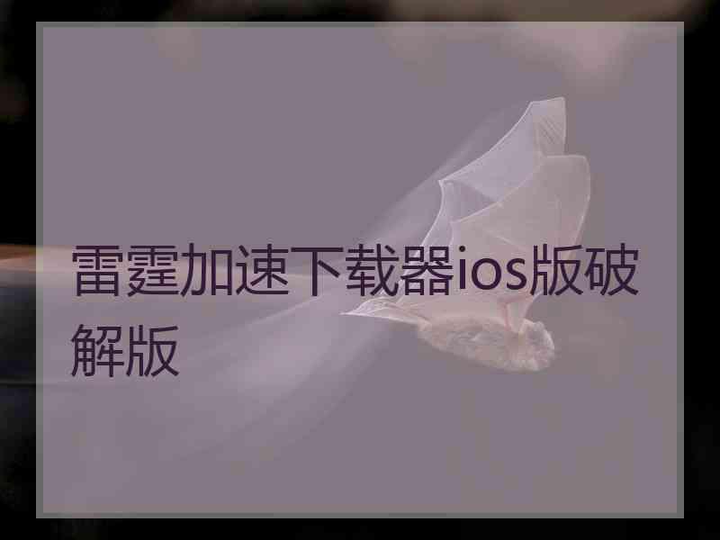 雷霆加速下载器ios版破解版