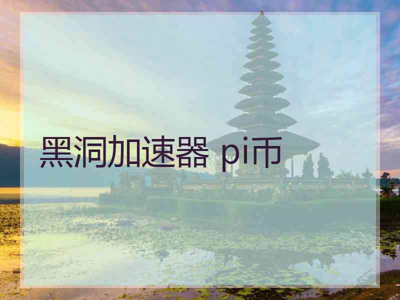 黑洞加速器 pi币