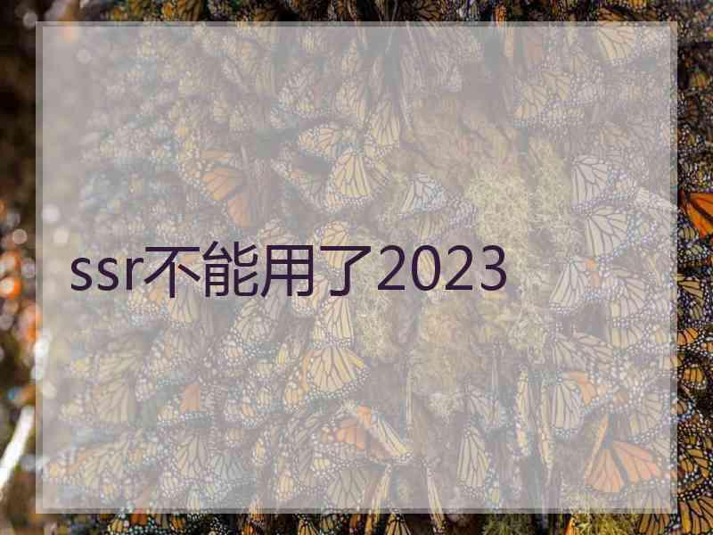 ssr不能用了2023